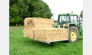 Agriquip 10'x6' (3000x1830mm) Galvanized Transport Tray with a Load of Hay