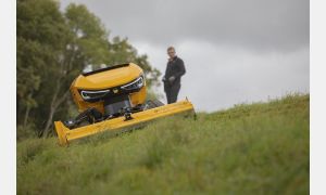 Robocut on a large grass hill